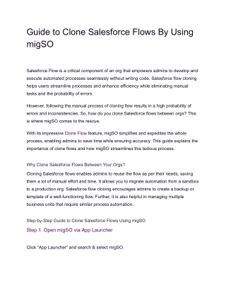 Clone Flows in salesforce | Bulk Clone Salesforce Flows - migSO