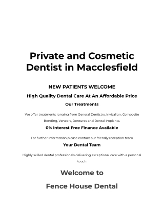 Private and Cosmetic Dentist in Macclesfield
