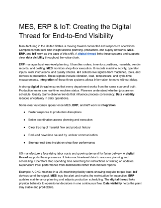 MES, ERP & IoT_ Creating the Digital Thread for End-to-End Visibility