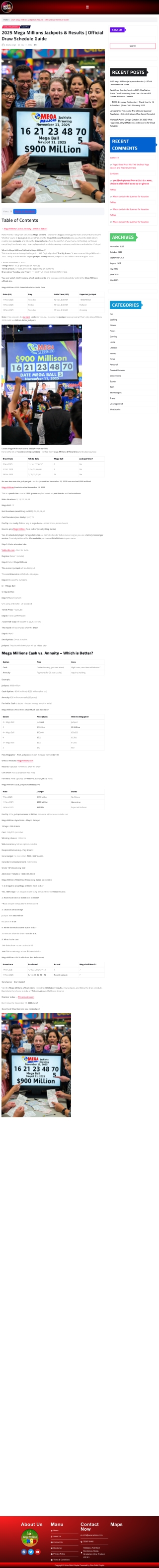 2025 Mega Millions Jackpots & Results | Official Draw Schedule Guide