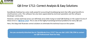 Effective Ways to Tackle QuickBooks Error 1712