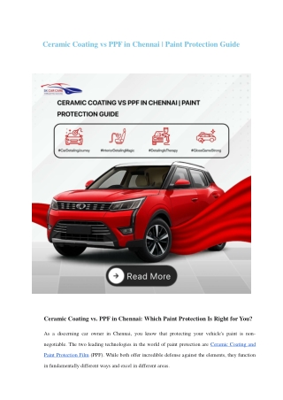 Ceramic Coating vs PPF in Chennai _ Paint Protection Guide