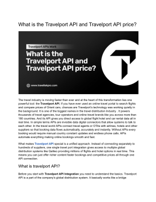 What is the Travelport API and Travelport API price