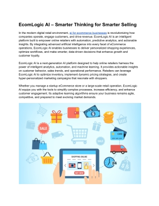 EcomLogic AI – Smarter Thinking for Smarter Selling