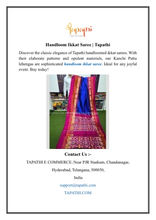 Handloom Ikkat Saree | Tapathi