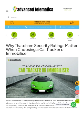Why Thatcham Security Ratings Matter When Choosing a Car Tracker or Immobiliser