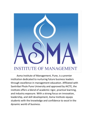 ASMA INSTITUTE OF MANAGEMENT