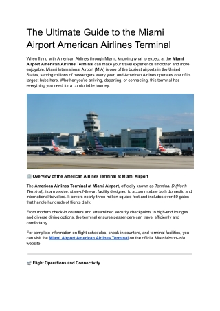 Miami Airport American Airlines Terminal_ The Complete Guide for Travelers
