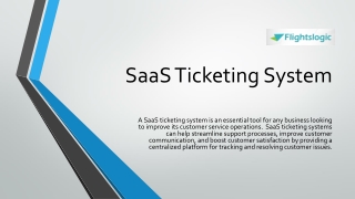 SaaS Ticketing System
