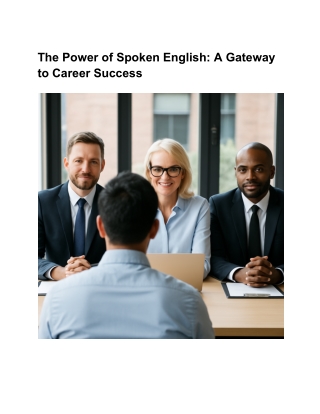 The Power of Spoken English A Gateway to Career Success