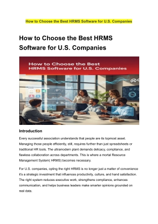 How to Choose the Best HRMS Software for U