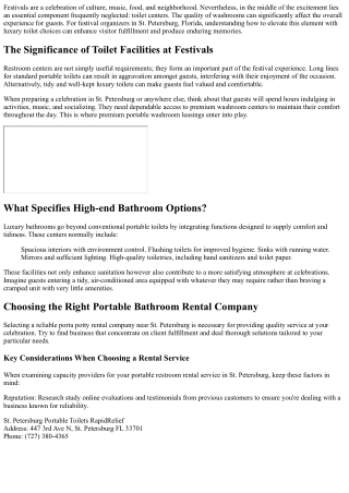 Enhancing Guest Experience At Celebrations With High-end Restroom Options Availa