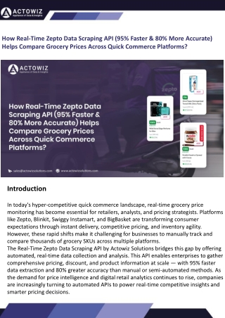 Real-Time Zepto Data Scraping API - Compare Grocery Prices