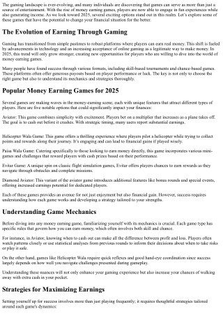 Money Earning Games That Will Change Your Life in 2025!