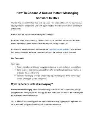 The Ultimate Guide To Choosing Secure Instant Messaging Software [2025]