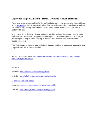 Explore the Magic of Aniwatch – Stream, Download & Enjoy Limitlessly