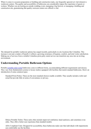 Transforming Areas with Quality Restrooms-- A Must-Have Addition!