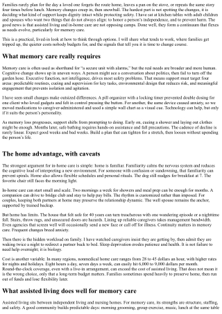 From Independence to Support: How Assisted Living and In‑Home Care Address Memor