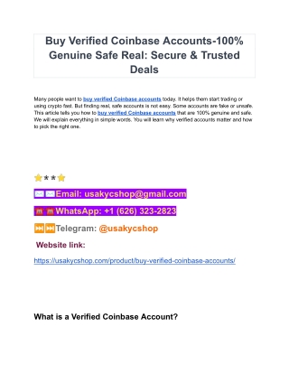 Buy, Verified Coinbase Accounts For Business And Personal Use