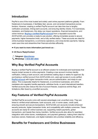 _ Buy Verified PayPal Accounts for Business & Freelancing