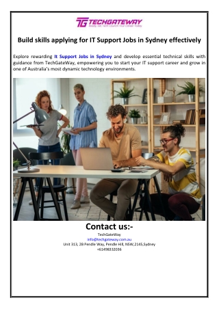 Build skills applying for IT Support Jobs in Sydney effectively