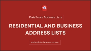 Residential And Business Address Lists