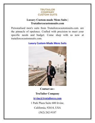 Luxury Custom-made Mens Suits Trutailorcocustomsuits