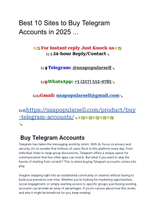 Best 10 Sites to Buy Telegram Accounts in 2025