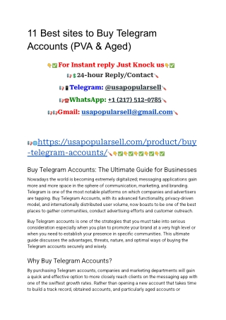 11 Best sites to Buy Telegram Accounts (PVA & Aged)