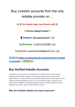 Buy Linkedin accounts from the only reliable provider on