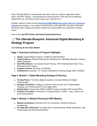 Advanced Performance Marketing