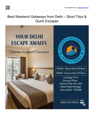 weekend getaways from Delhi