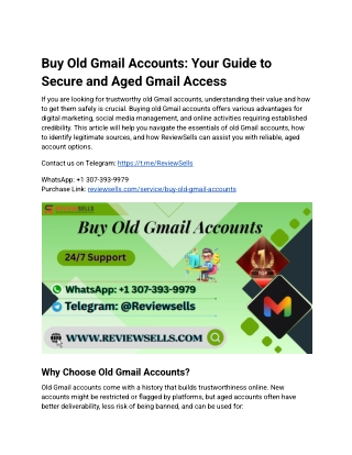 Buy Old Gmail Accounts_ Your Guide to Secure and Aged Gmail Access