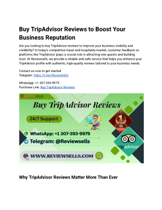 Buy TripAdvisor Reviews to Boost Your Business Reputation