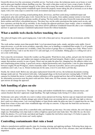 Mobile Windshield Repair Greenville: Safety Precautions On-Site