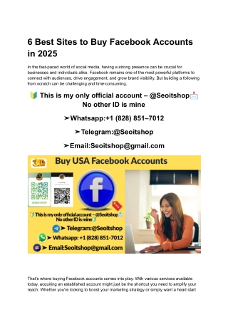 6 Best Sites to Buy Facebook Accounts in 2025