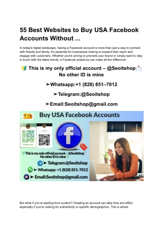 55 Best Websites to Buy USA Facebook Accounts Without