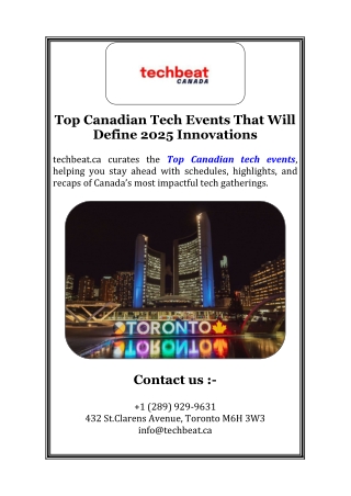Top Canadian Tech Events That Will Define 2025 Innovations