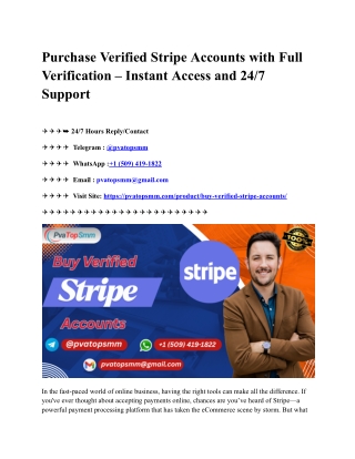 Purchase Verified Stripe Accounts with Full Verification – Instant Access and 247 Support