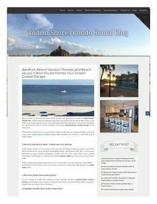 Barefoot resort vacation rentals  Beach house indian shores florida