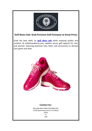 Golf Shoes Sale Grab Premium Golf Footwear at Great Prices