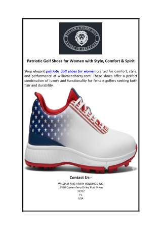 Patriotic Golf Shoes for Women with Style, Comfort & Spirit