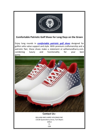 Comfortable Patriotic Golf Shoes for Long Days on the Green