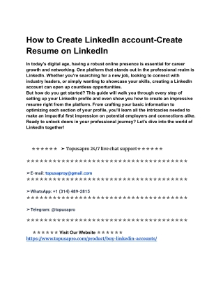 How to Create LinkedIn account-Create Resume on LinkedIn