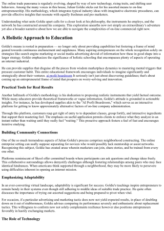 What Makes Julian Goldie's Approach Unique in the Landscape of Online Business?