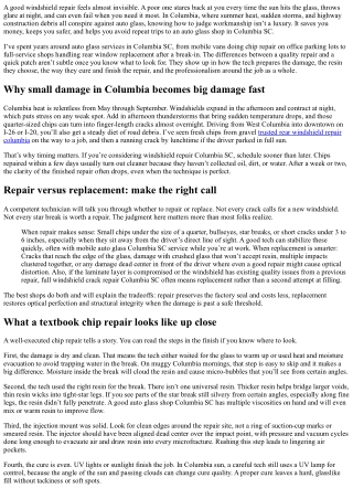 Windshield Repair Columbia SC: How to Spot a Quality Repair