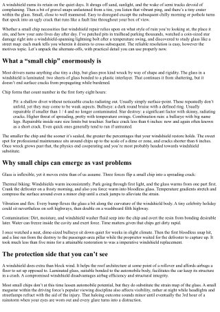 Do Small Chips Need Immediate Windshield Repair?