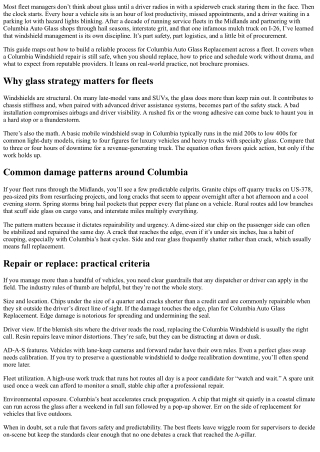 Columbia Auto Glass Replacement for Fleet Vehicles: A Guide