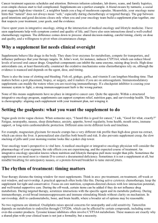 Creating a Safe Supplement List: Collaborating with Your Oncology Team