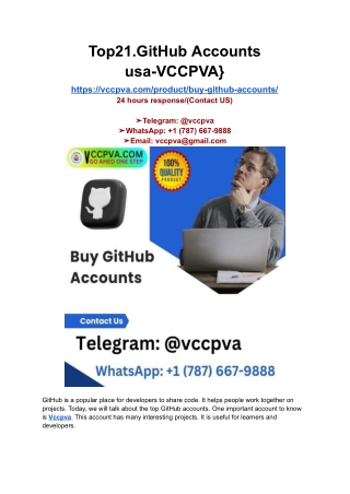 Top21.GitHub Accounts usa-VCCPVA}